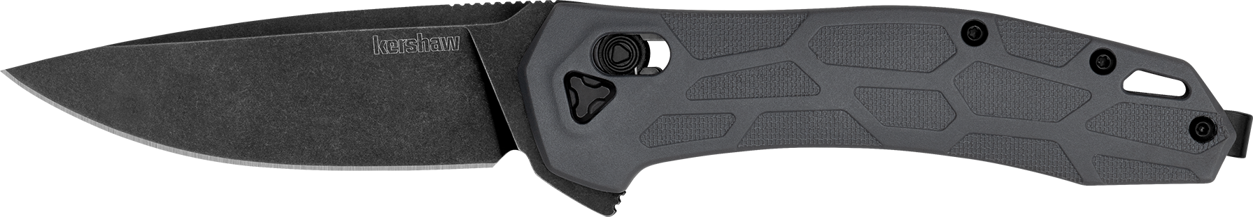 Kershaw 2042 Covalent Mid-Size 3.20" Folding Drop Point Plain D2 Steel Black Oxide BlackWash - Gray GFN Handle
