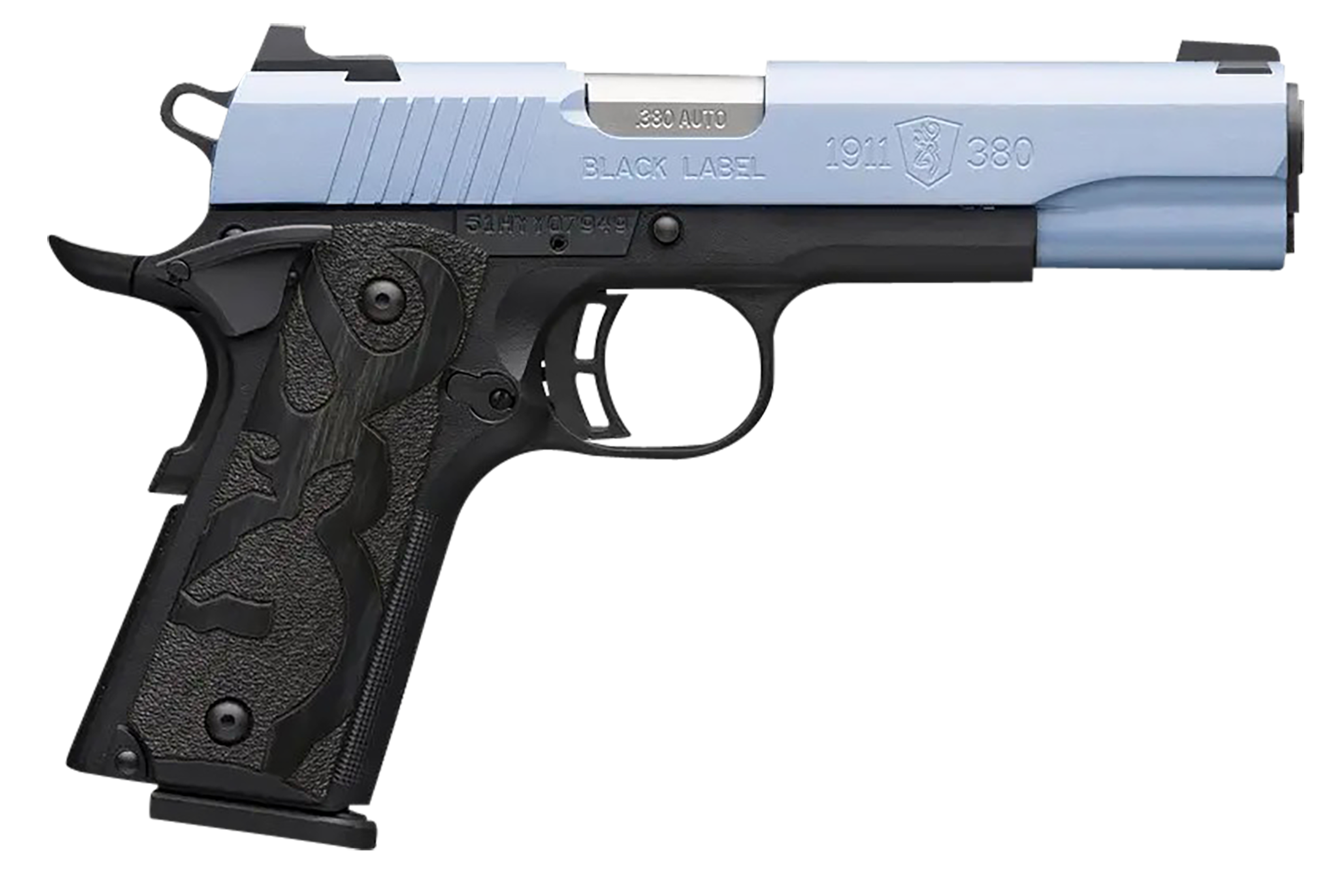 Browning 1911-380 Black Label Full Size 380 ACP 4.25" 8+1 Semi-Auto Pistol - Polar Blue Cerakote