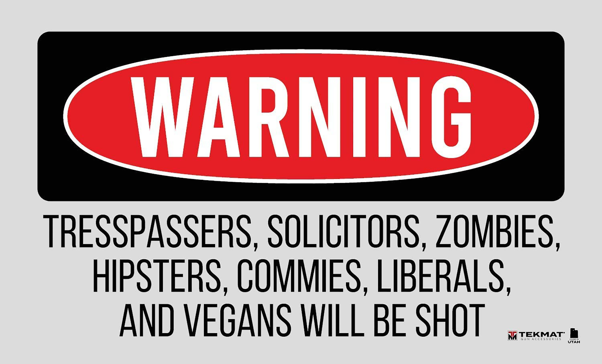 TekMat Trespassers Will Be Shot Door Mat 25x42 Multi-Color Rubber