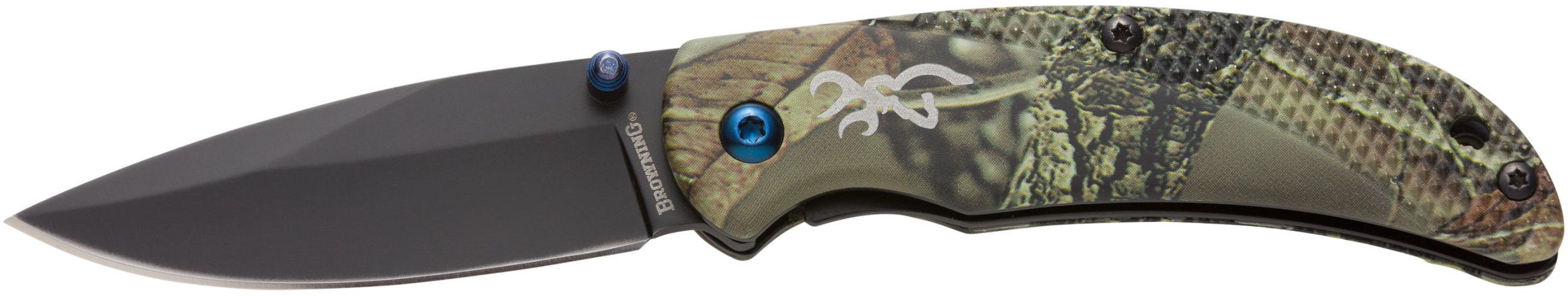 Browning Prism 3 EDC 2.38" 7Cr17MoV Plain Folding Knife - Camo Aluminum w/Brass Accents