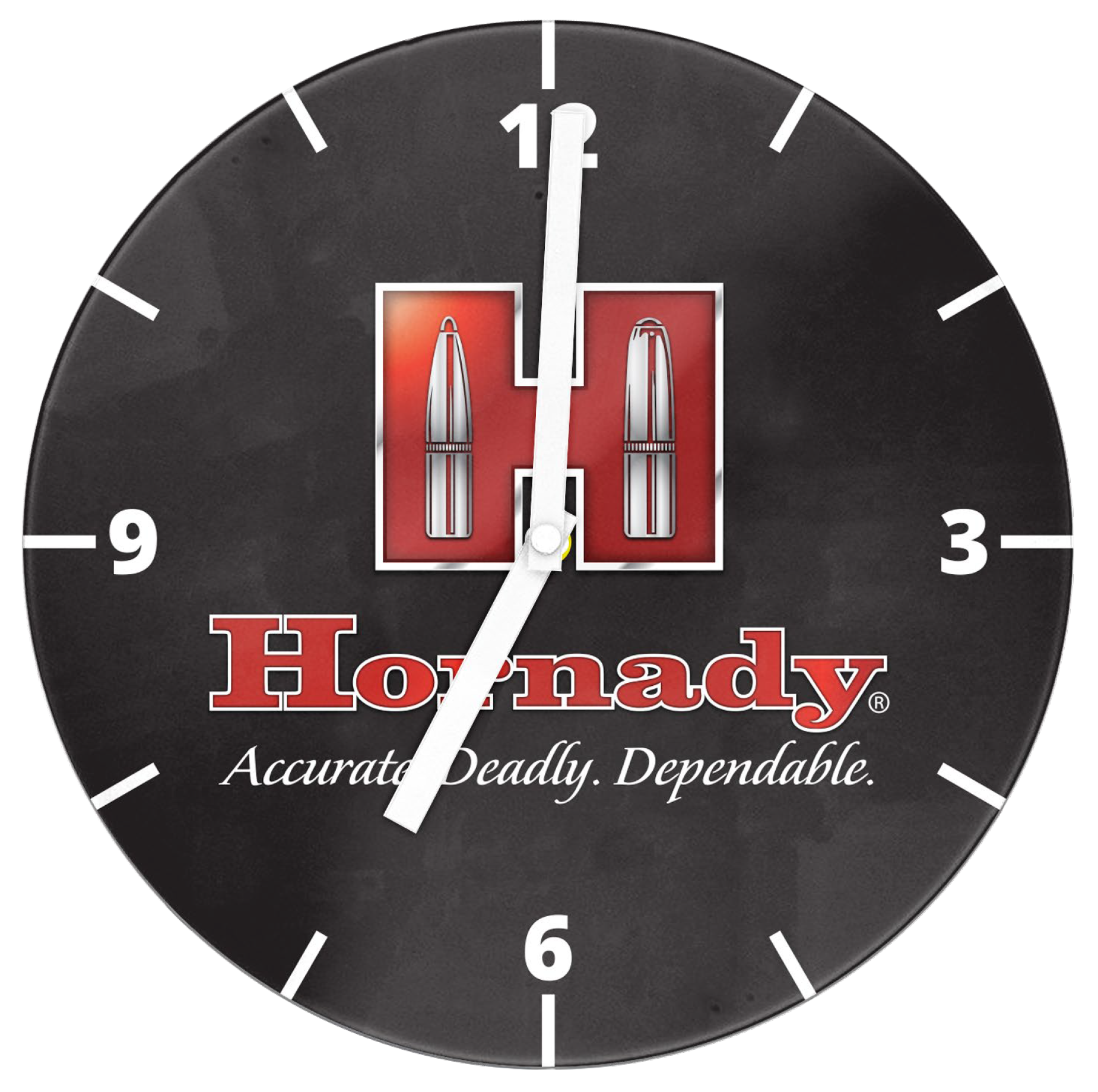 Hornady H Clock 18.70" Black/Red Wall Clock