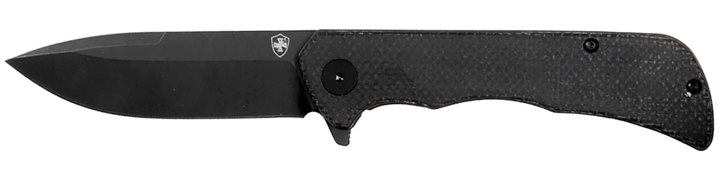 Templar Knife Paladin 3.27" Folding Drop Point Plain D2 Steel Blade Black Micarta Handle