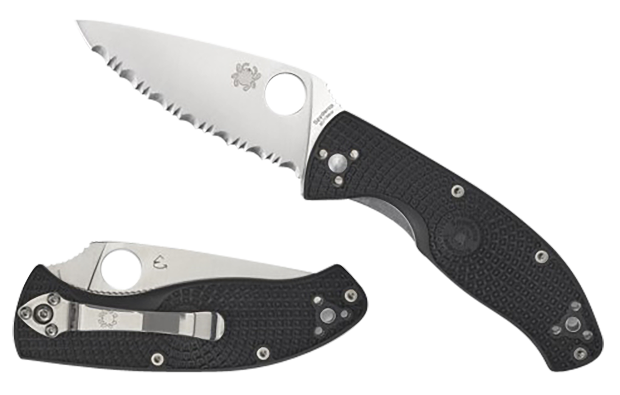 Spyderco Tenacious Lightweight 3.39" 8Cr13MoV Plain Satin FRN Folding Knife - Black
