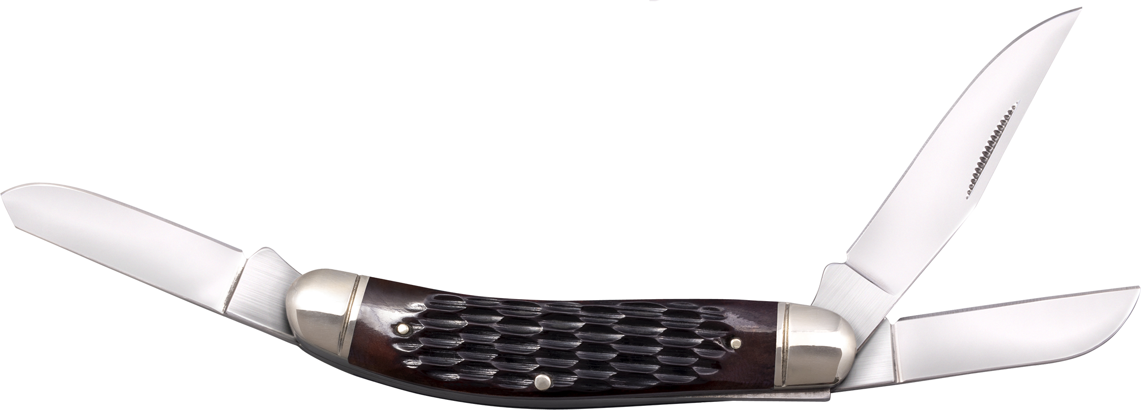 Cold Steel Gentleman's Stockman 2"/2.10"/2.50" Folding 3-Blade Clip/Sheepsfoot/Spey Plain 8Cr13MoV Brown Jigged Bone