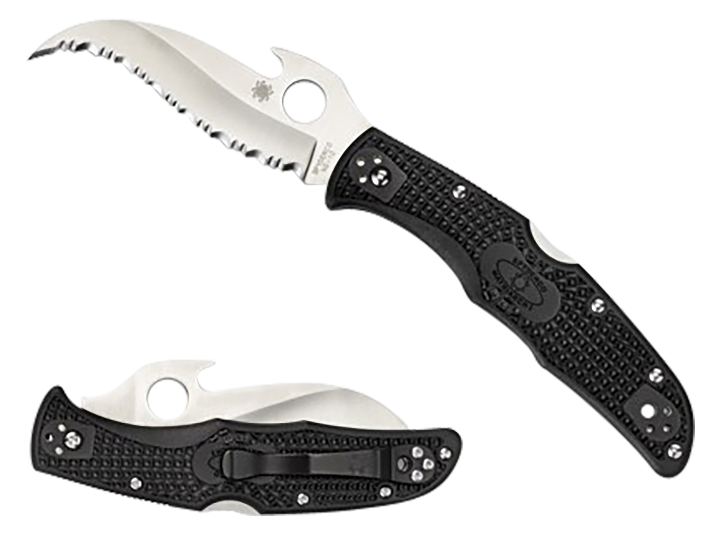 Spyderco Matriarch 2 3.57" VG-10 Reverse S Serrated Emerson Black FRN Folding Knife