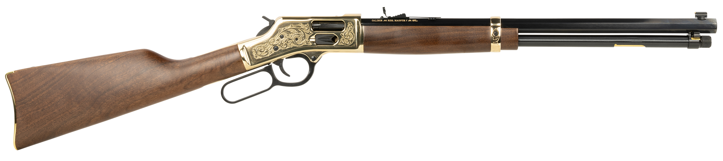Henry H006GD Big Boy Side Gate Deluxe .44 Mag/.44 Special 20" 10+1 Lever-Action Rifle - Engraved Polished Brass Receiver