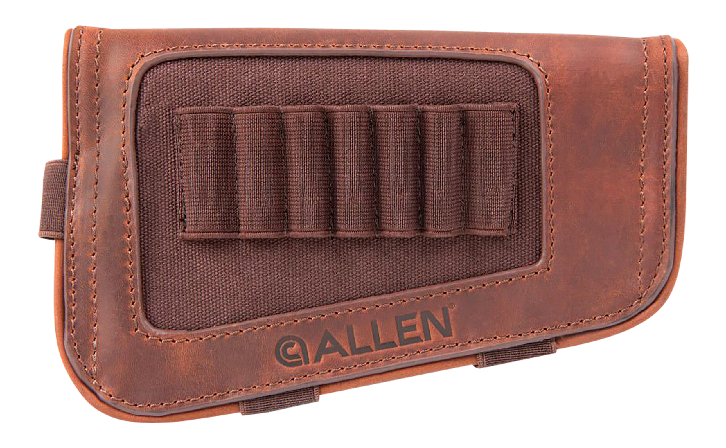 Allen 8517 New Castle Buttstock Cartridge Carrier Brown Leather 7-Rd