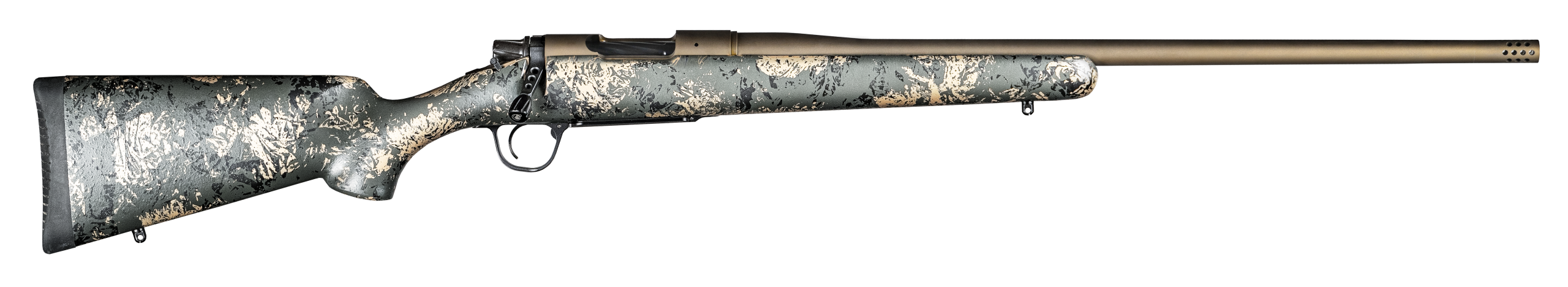 Christensen Arms Mesa FFT 308 Win 20" 4+1 Bolt-Action Rifle - Burnt Bronze Cerakote - Green with Black/Tan Webbing