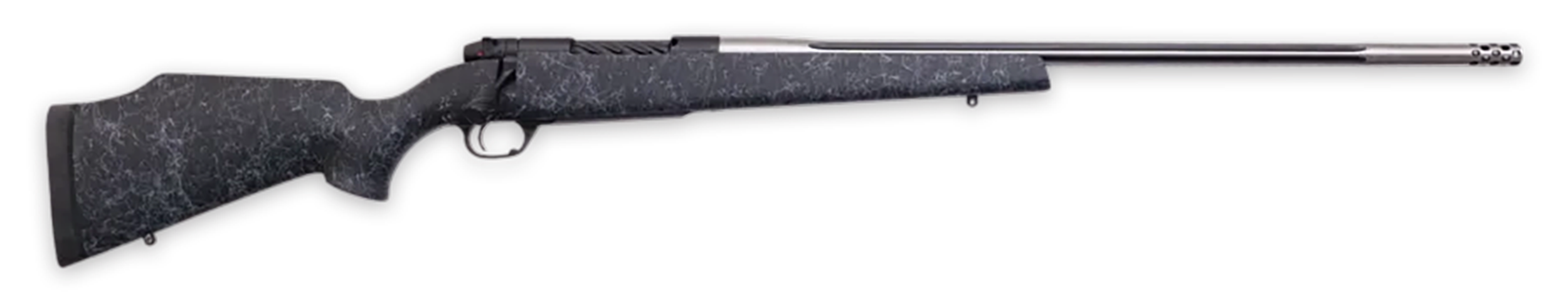 Weatherby Mark V Accumark 300 PRC 26" 3+1 Bolt-Action Rifle - Gray Webbed Black Stock