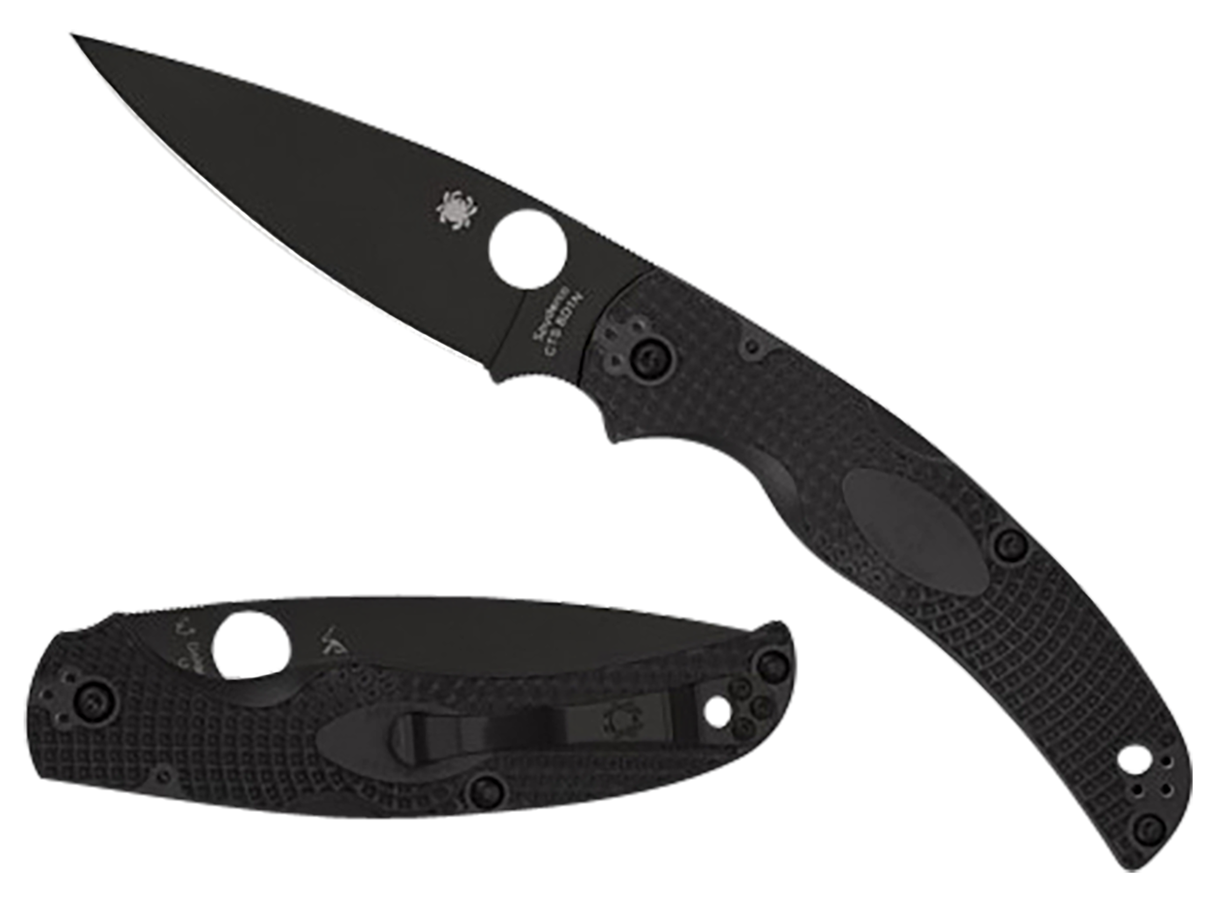 Spyderco Native Chief Lightweight 4.02" Black DLC Plain Edge FRN Folding Knife