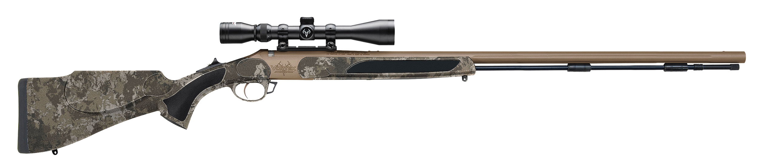 Traditions Vortek StrikerFire 50 Cal 209 Primer 28" Break Action Muzzleloader - Veil Wideland Camo / Burnt Bronze Cerakote w/ 3-9x40mm Scope