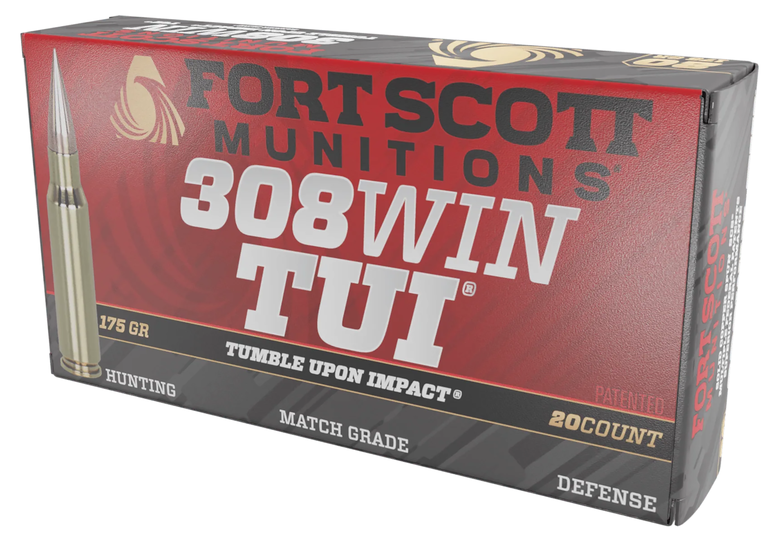 Fort Scott Munitions Tumble Upon Impact (TUI) 308 Win 175 gr Solid Copper Spun - Box or Case