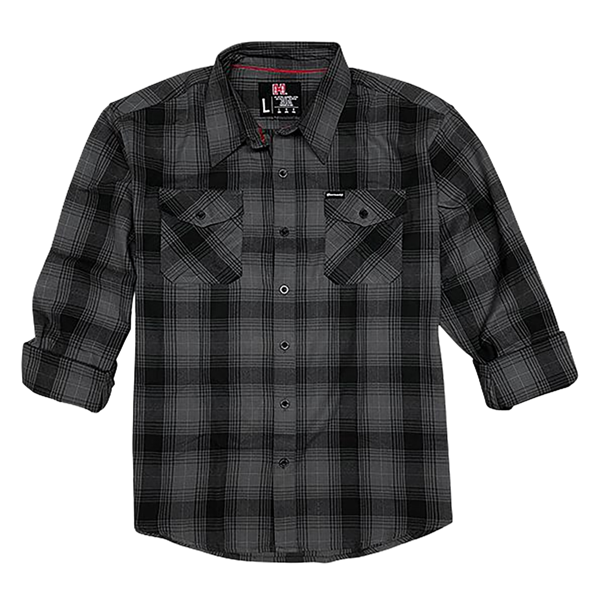 Horizon Design Hornady Gear 32225 Flannel Shirt 2XL Gray/Black Cotton/Polyester Relaxed Fit Button Up