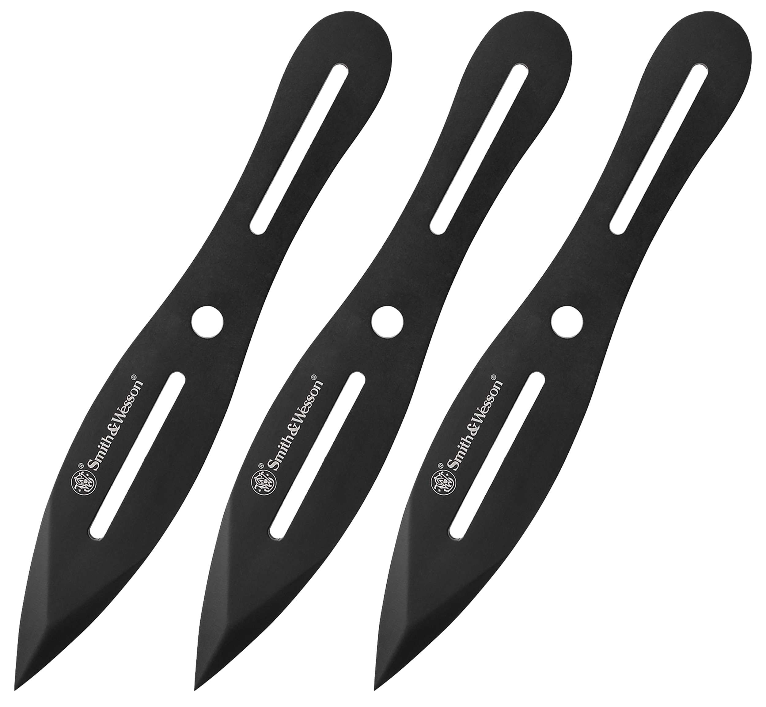 Smith & Wesson Knives Bullseye Throwing Knife Set 4.26" Fixed 2Cr13MoV SS Black Oxide - Set of 3