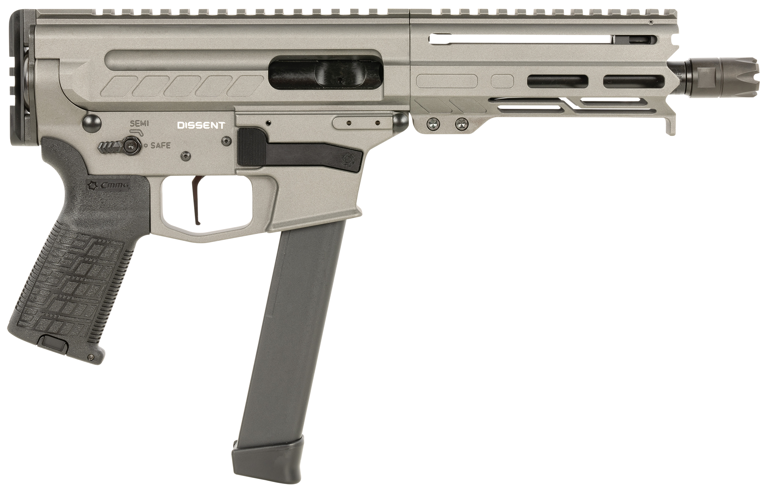 CMMG Dissent MKGS 9mm Luger 6.50" 33+1 Semi-Auto Pistol - Tungsten Gray