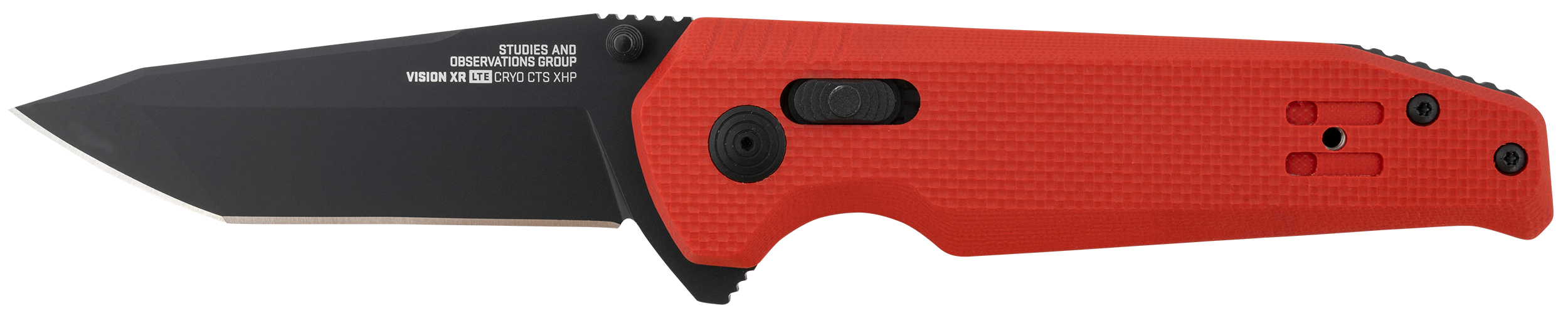 S.O.G Vision XR LTE 3.36" Folding Tanto Plain CTS XHP Red G10 Handle