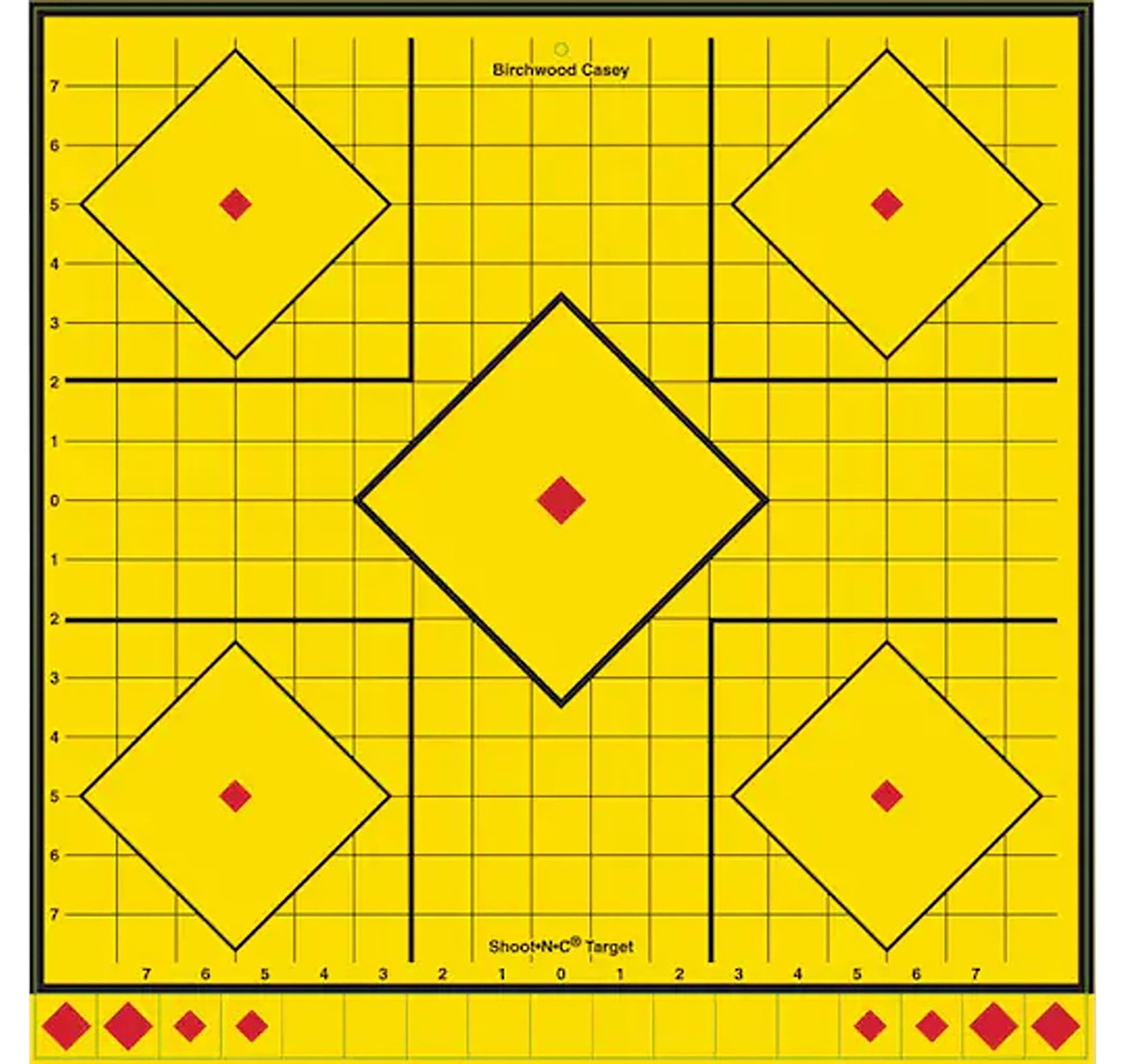 Birchwood Casey Long Range 17.75" 5-Diamond Self-Adhesive Paper Target Yellow 5 Pack