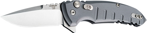 HOGUE X1 MICROFLIP 2.75" FOLDR DROP POINT BLADE ALUM FRME GRY 24172
