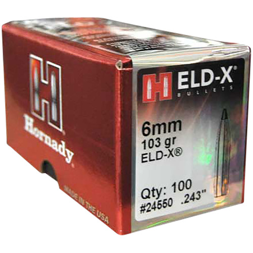 Hornady ELD-X, 6MM, 100 Count, 103 Grain, NOT AMMO THESE ARE RELOADING BULLETS