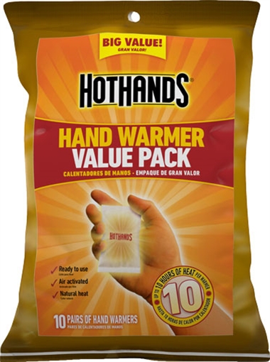 HOTHANDS HAND WARMER VALUE PACK 10 PAIRS PER PACK 10 HOUR H162910