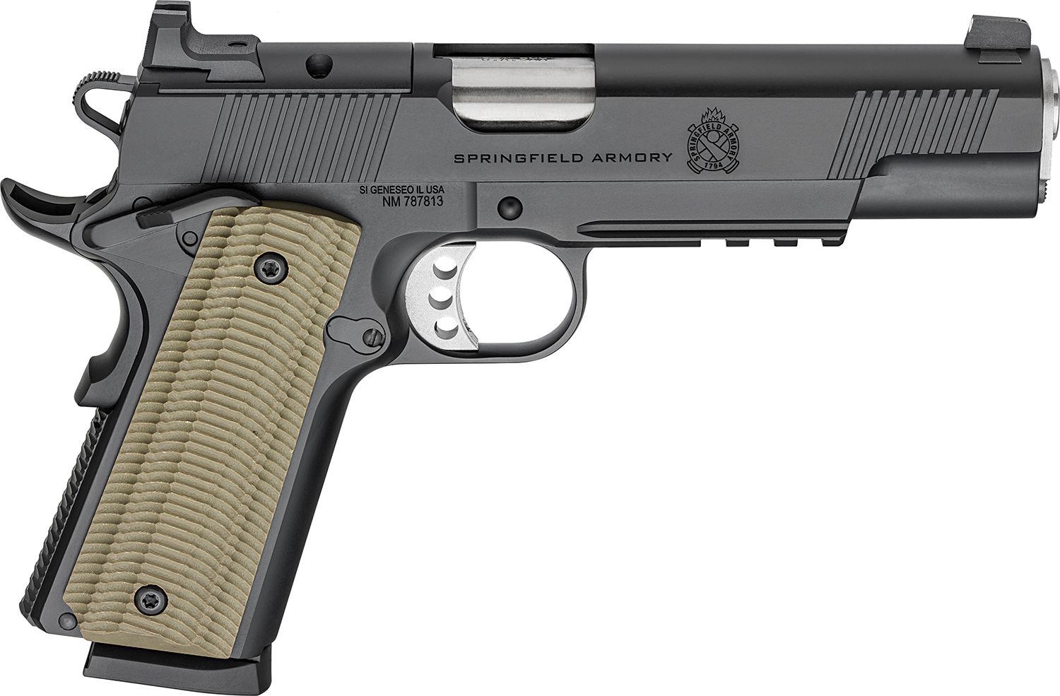 Springfield 1911 Operator AOS Optic Ready Pistol PO9229AOS, 9mm Luger, 5in, VZ G10, Black Cerakote Finish, 8 Rds