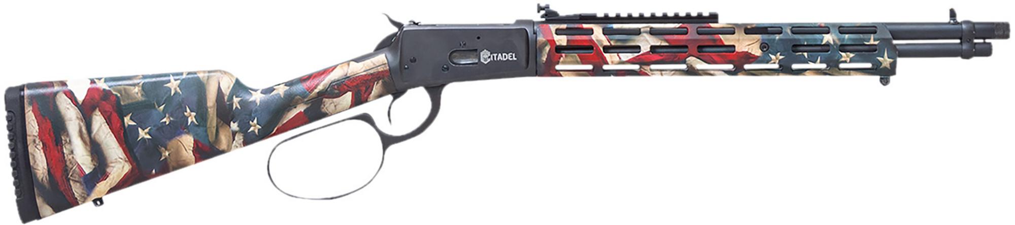 Citadel LevTac Lever Action Rifle CIT44LVRUSA, 44 Mag, 16.5" Threaded, American Flag Camo Fixed Stock, 8 Rds