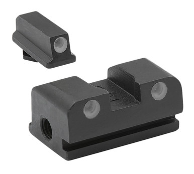 Meprolight USA 188013101 Tru-Dot Green Tritium White Outline Front Sight-Green Tritium White Outline Rear Sight Walther Arms P99/PPQ