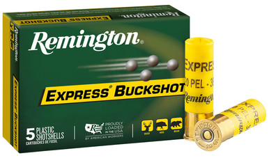 Remington Ammunition 20630 Express Buckshot 20 Gauge 2.75" 3 Buck Shot 5 Per Box/50 Case