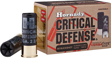Hornady 86240 Critical Defense 12 Gauge 2.75" 00 Buck Shot 10 Per Box/ 10 Case