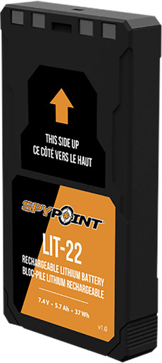 Spypoint 05538 LIT-22 Rechargeable Lithium Battery Pack Black 7.4 Volts (2) Single Pack