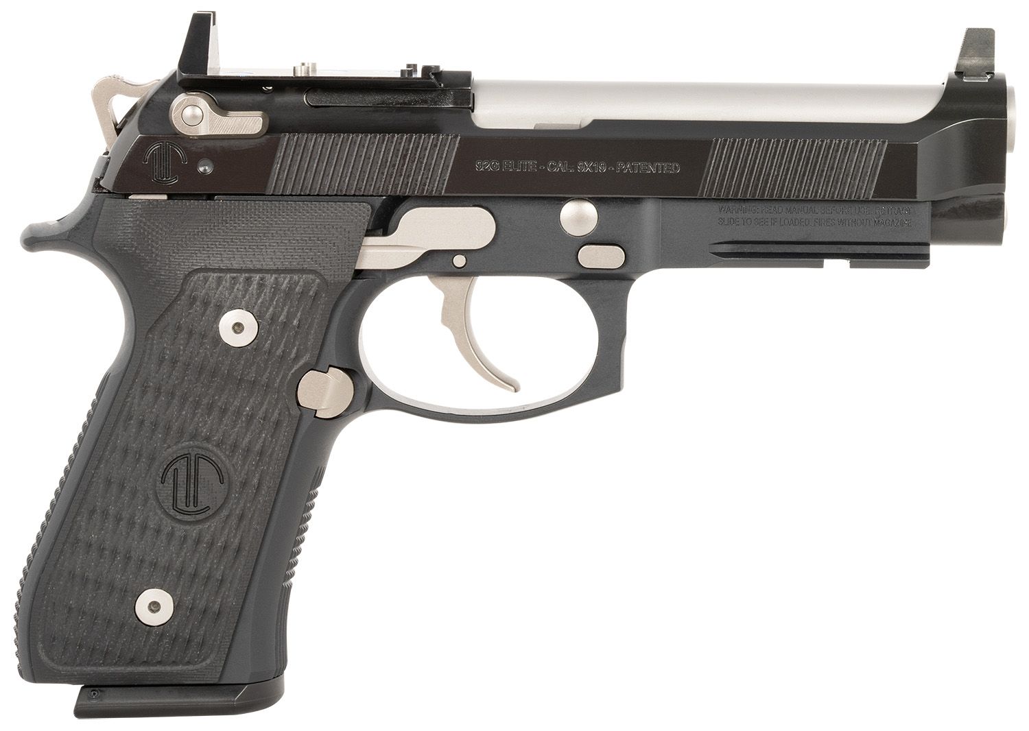 Beretta 92 Elite LTT Optic Ready Pistol LTT92ETJNRR, 9mm, 4.70in, Black VZ/LTT G10 Grips, Black Cerakote Finish, 18 Rds