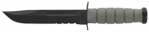 KA-BAR FIGHTING/UTILITY KNIFE 7" SERR W/PLASTIC STH. F-GREEN 5012