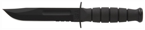 KA-BAR KNIVES SHORT 5.25" SERR W/PLASTIC SHEATH 1259