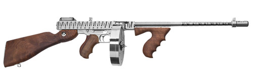 Thompson 1927-A1 Deluxe 45 ACP, 16.5" Barrel, Hard-Chrome w/ Tiger Stripe, American Walnut Furniture, 20rd