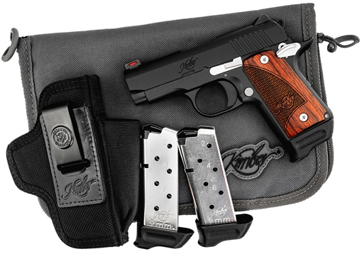 Kimber Mfg.,inc Micro 9 RTC Bundle 9mm 7+1 6.10" Black KimPro II Stainless Steel Slide Rosewood Grip 3300245