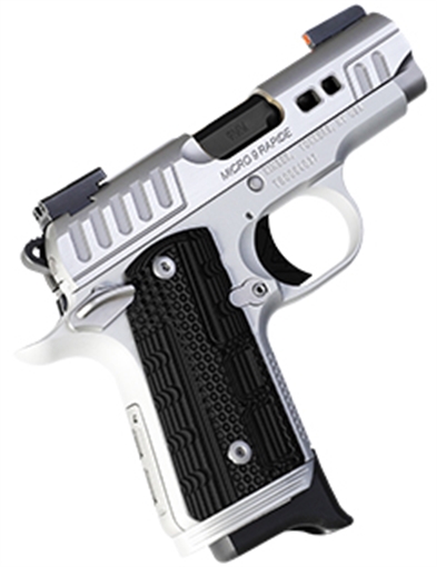 Kimber Mfg.,inc Micro 9 Rapide Frost 9mm 7+1 3.15" Brushed Stainless/Silver KimPro II Black G10 Grip 3300237