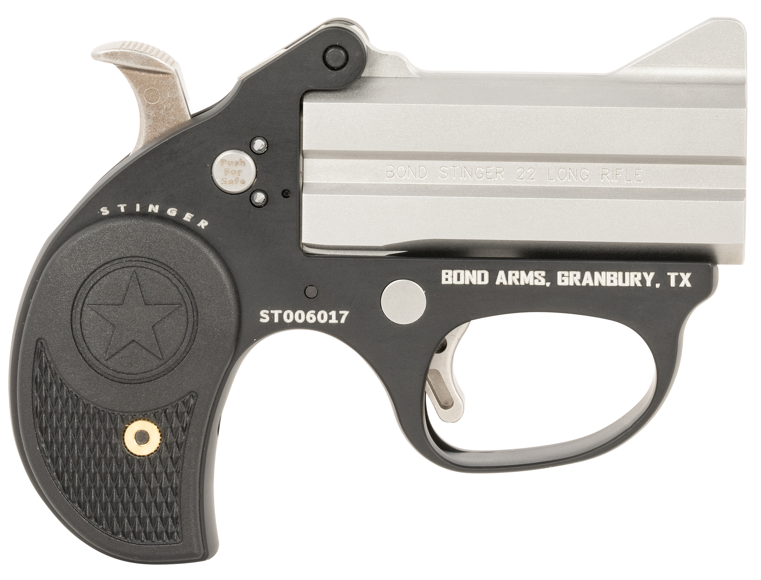 Bond Stinger Pistol BAST, 22 LR, 3in, Black Nylon Grips, Anodized Finish, 2 Rds