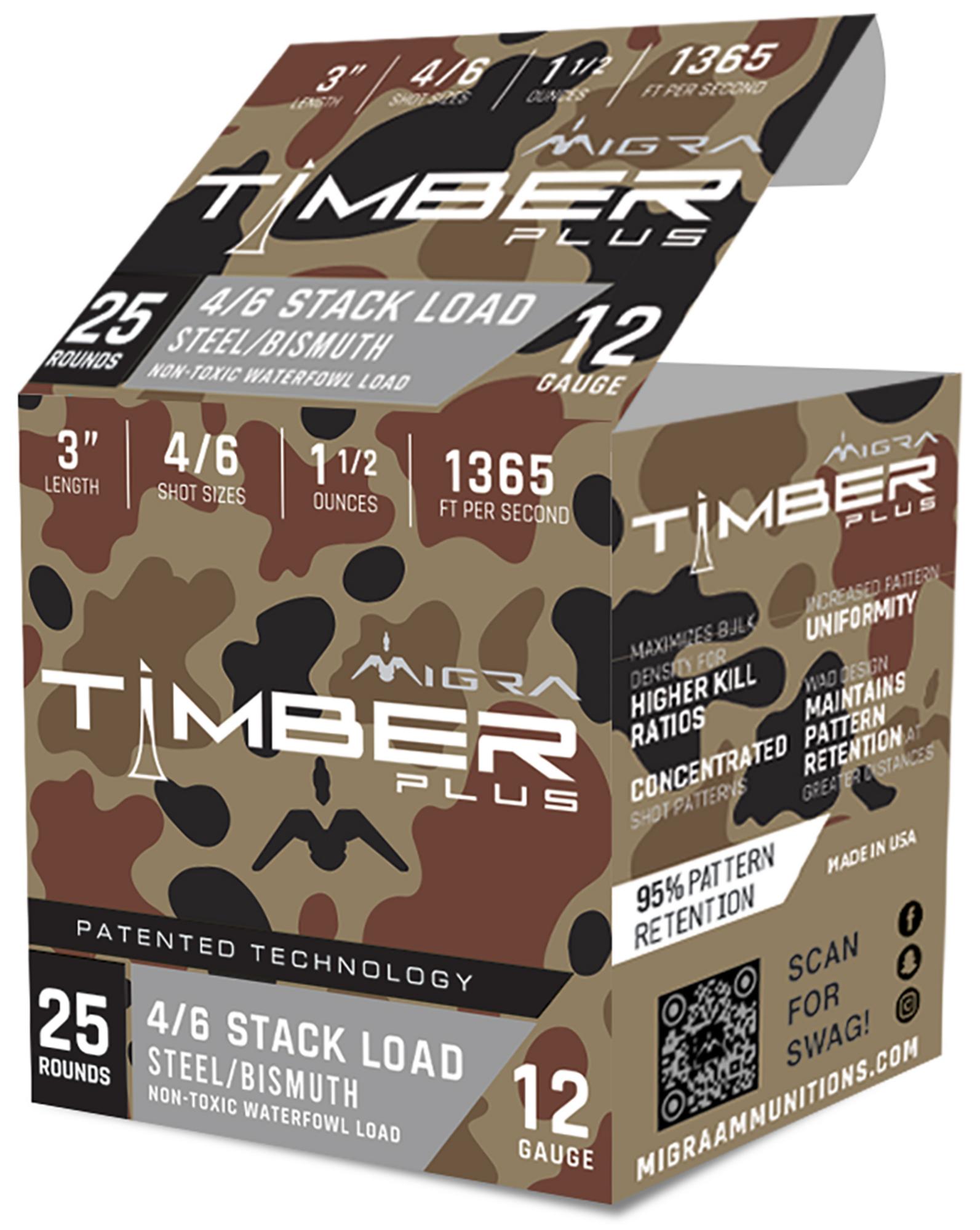 Migra Custom Waterfowl Shotshells M12SB46, 12 Gauge, 3", 1 1/2 oz, 1365 fps, #4/6 Steel Shot, 25 Rds/box