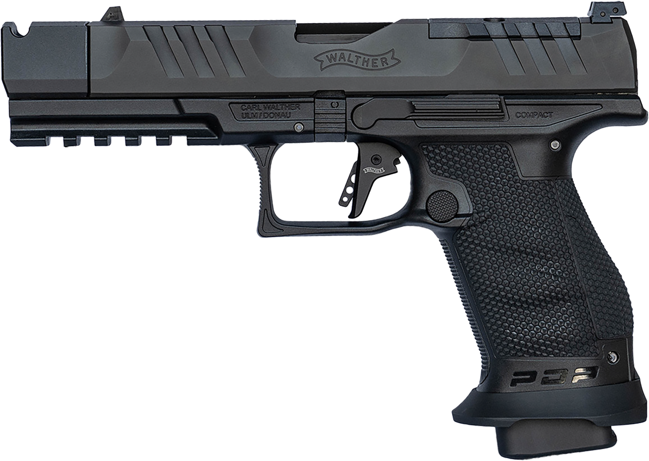 Walther PDP Pro-X Compact Optic Ready Pistol 4796034, 9mm Luger, 4.60in, Medium Backstrap, Black Finish, 18 Rds