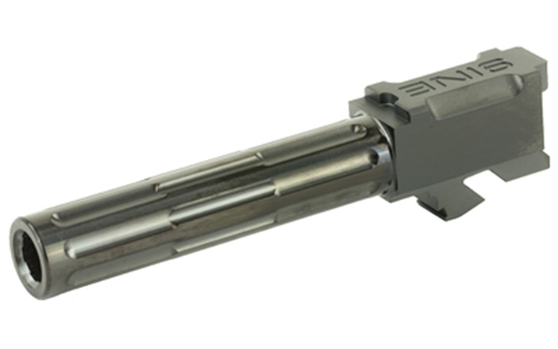 LanTac USA LLC 9INE, Barrel, 9MM, Black, 1:10, Fluted, Fits Glock 19 01-GB-G19-NTH-BLK