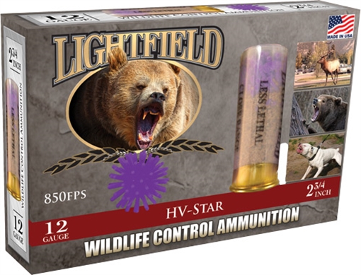 LIGHTFIELD WILDLIFE CONTROL AMO 12GA 2.75 IN LESS LETHAL HV RUBBER STAR SLUG 5RD ( 10 BOX CASE ) CWHV-12 CWHV12