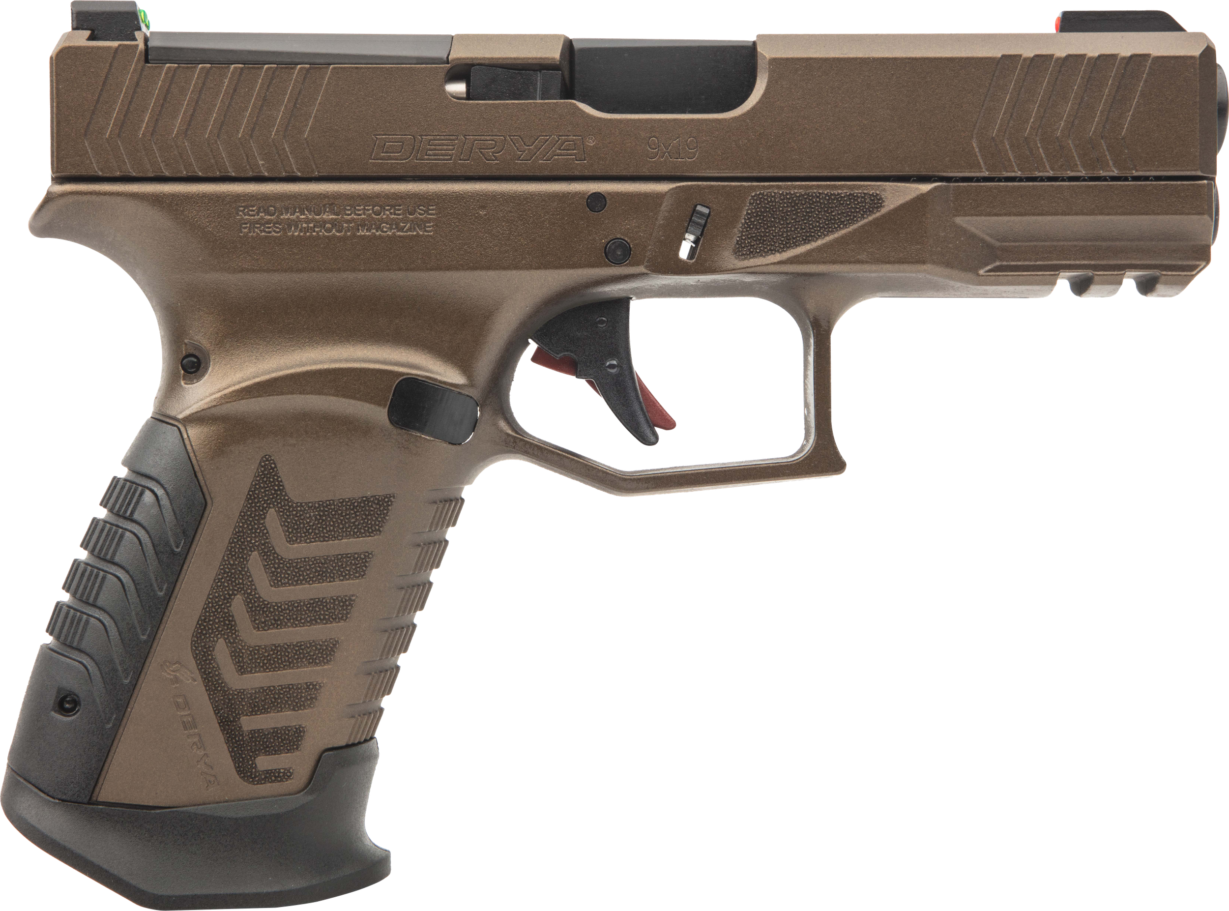 Derya DY9 Pistol DY9MBFTR, 9mm Luger, 4.02in, Interchangeable Backstrap, Midnight Bronze Cerakote Finish, 15 Rds