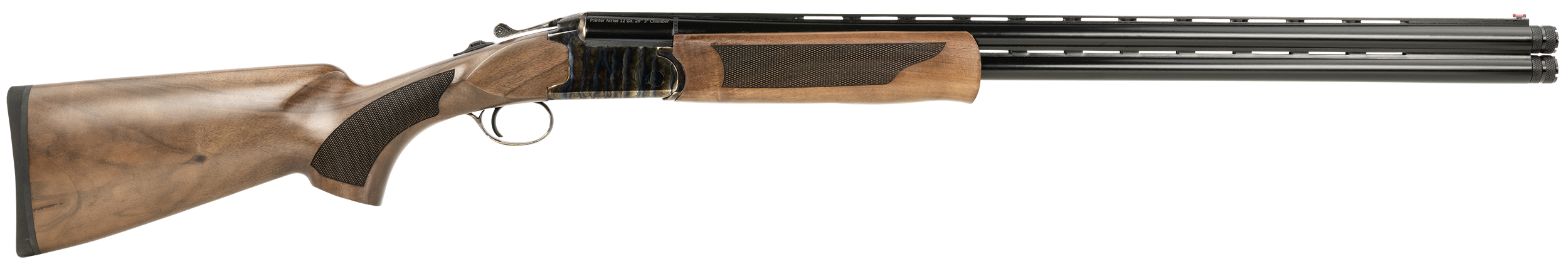 Pointer Acrius Shotgun KAR1228HT, 12 Gauge, 28", 3" Chmbr, Color Case Hardened Rec, Turkish Walnut Stock, Fiber Optic Sight
