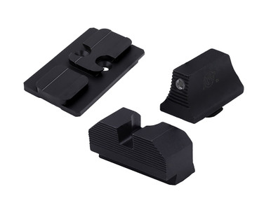 XS Sights GLOCK MOS to Aimpoint ACRO Adapter Plate - Includes Black Rear Sight and Tritium Front Night Sight, Black Nitride Finish