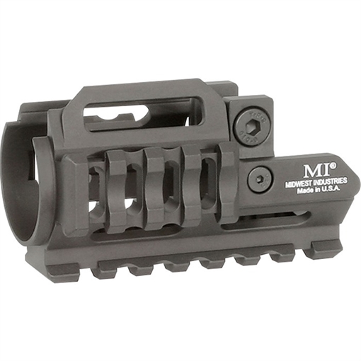 Midwest Industries Tri-Rail, One-Piece Free Float Handguard, Fits MP5K, Hard Coat Anodized Finish, Black, M-LOK Angled Slots MI-MP5K-TRIRAIL