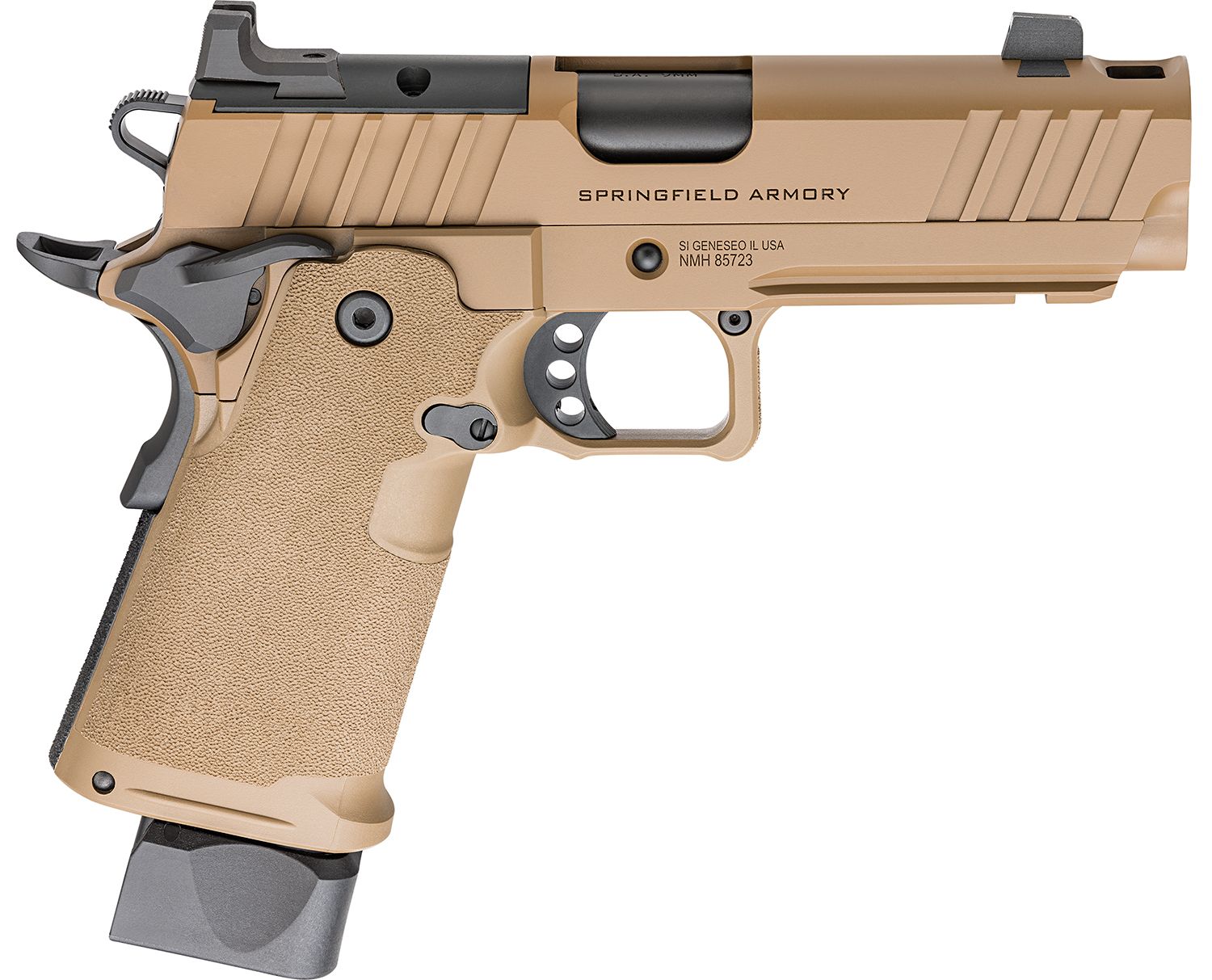 Springfield Prodigy DS Comp Optic Ready Pistol PH9117AOSCBCOMP, 9mm Luger, 4.25in, Aggressive Texture, Coyote Brown Cerakote Finish, 20 Rds