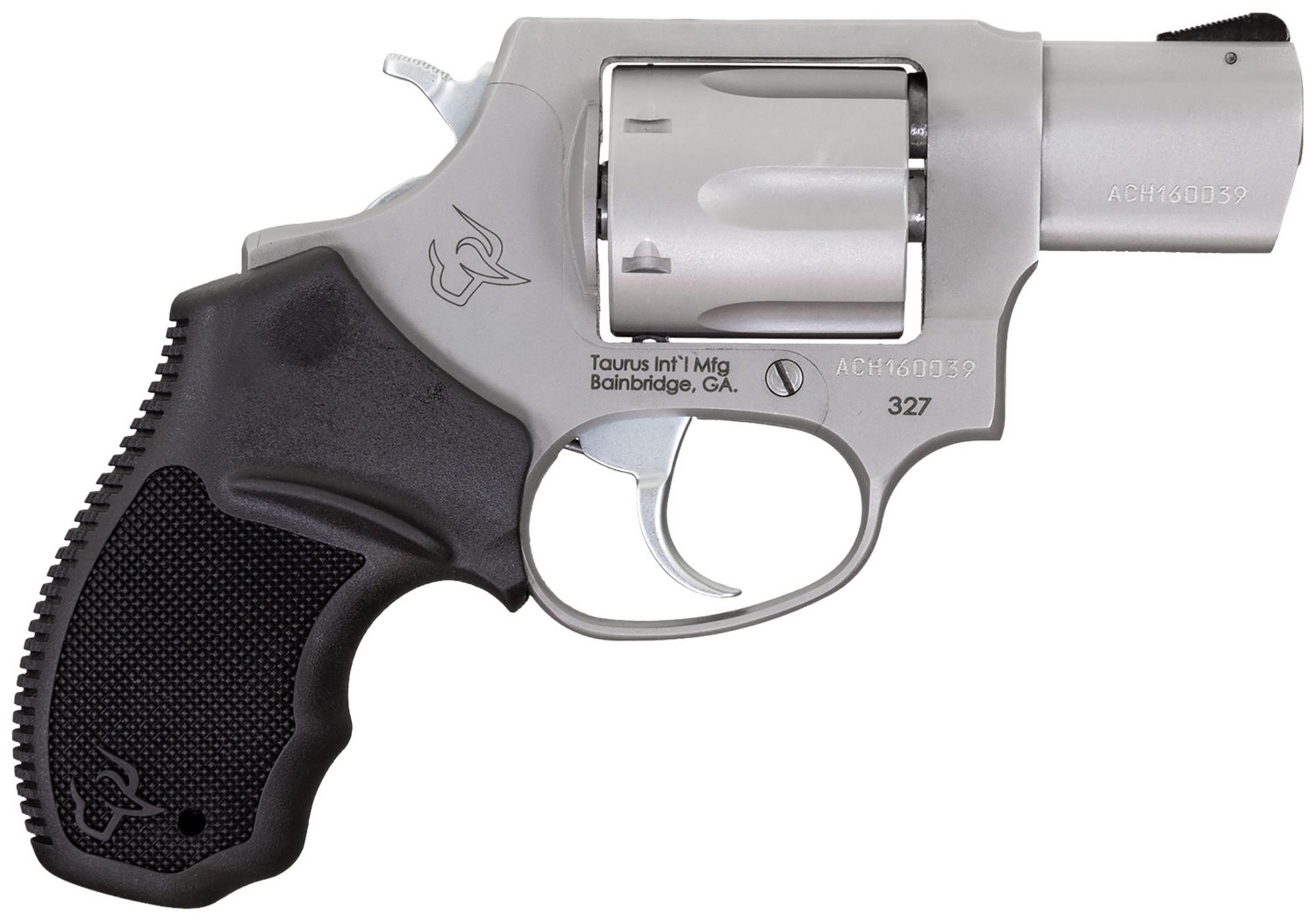 Taurus 327 Revolver 232729, 327 Federal Mag, 2", Black Rubber Grips, Stainless Steel Finish, 6rd