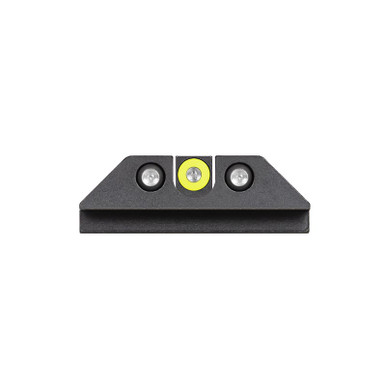 Night Fision Tritium Night Sight Set for Glock - U-Notch, Black Rear, Yellow Ring Front
