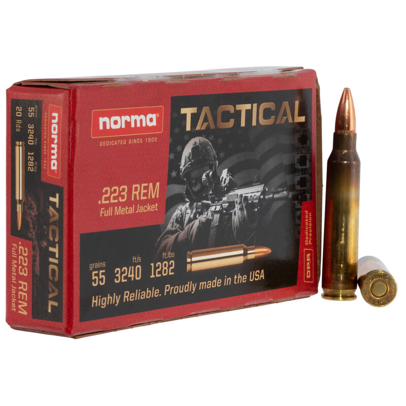 Norma USA Tactical .223 Remington 55-Grain Full Metal Jacket 3240FPS 500rd Case