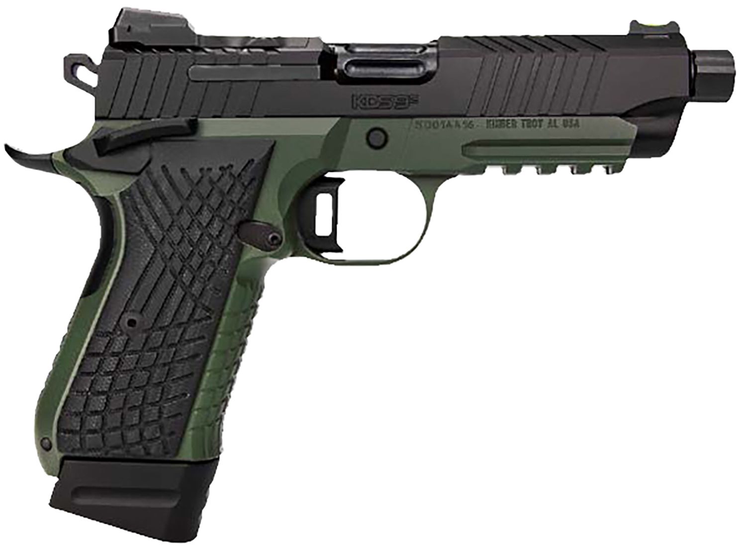 Kimber KDS9C TFS Optic Ready Pistol 3100022, 9mm Luger, 4.60in, nc 3100022 KDS9C TFS 9mm 15+1 18+1 4.60" Ranger Green/ Black Front and Rear Serrations Stainless Steel G-10 Grips, Ranger Green Finish,